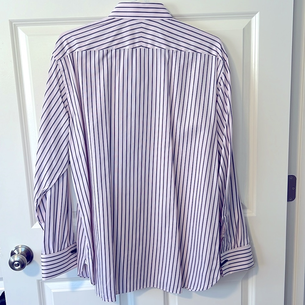 Ermenegildo Zegna Light pink/gray striped Men’s Dress Shirt with Cuffs - Size XL - Picture 4 of 4
